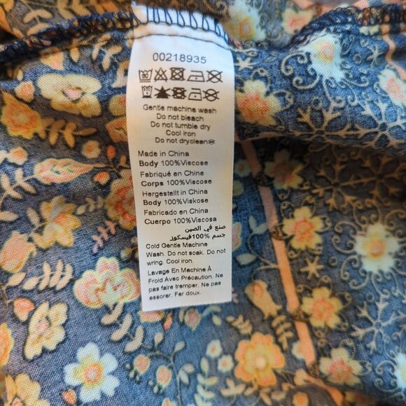 Avenue Maxi Shirt Dress Womens 30/32 Floral Cottagecore Tie Waist Flowy Boho - Picture 6 of 6